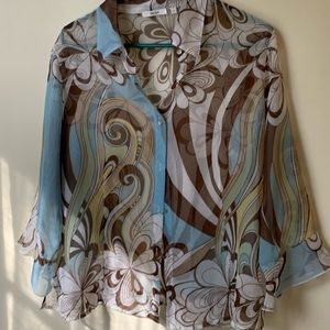 Fun vintage look 2 piece blouse and shell